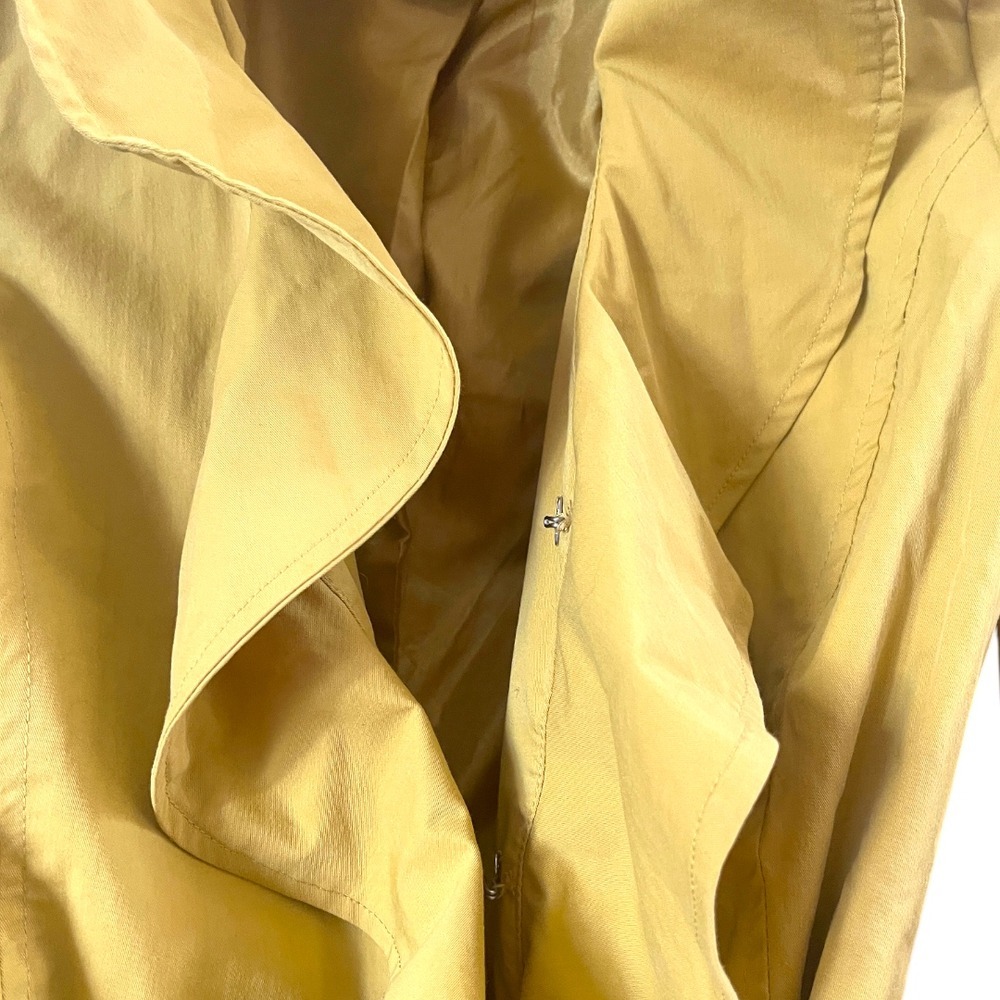 Sandro Studio Yellow Ruffle Front Belted Lightweight Coat M - Picture 2 of 6